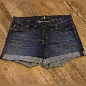 7 For All Mankind Dark Blue Jean Shorts